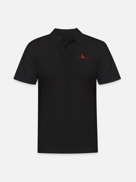 Wolf heartbeat - Men's Polo Shirt - black