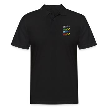 Neon Pop Art Retro Esel Maultier Tier Geschenkidee - Männer Poloshirt - Schwarz - Vorne - Kai (181cm)