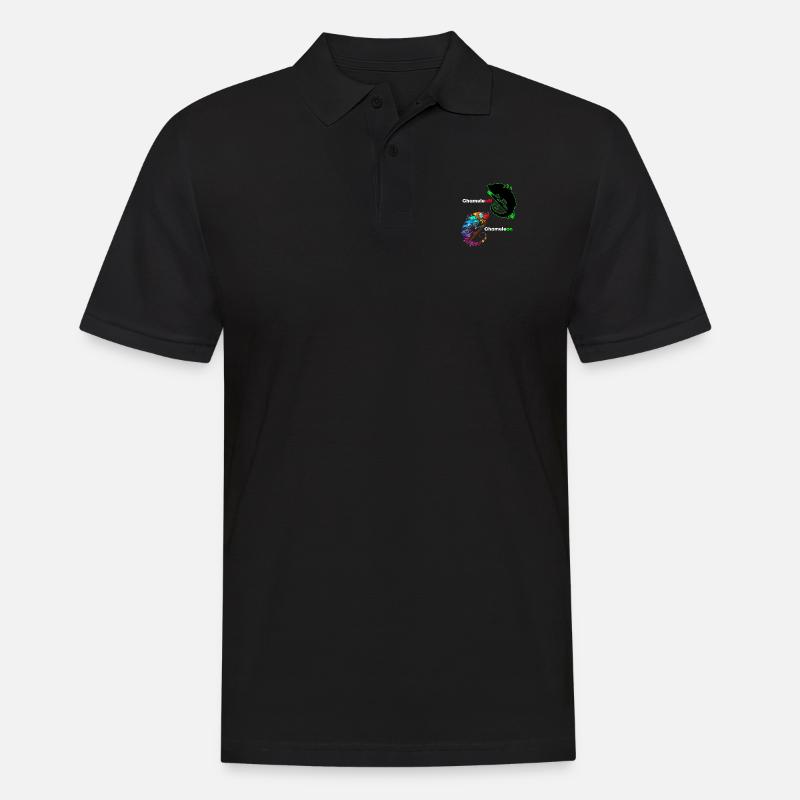 Chamäleons - Männer Poloshirt - Schwarz