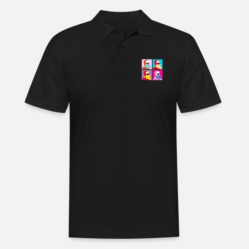 Pop-Art - Weihnachtsmann mit Sonnenbrille - Männer Poloshirt - Schwarz