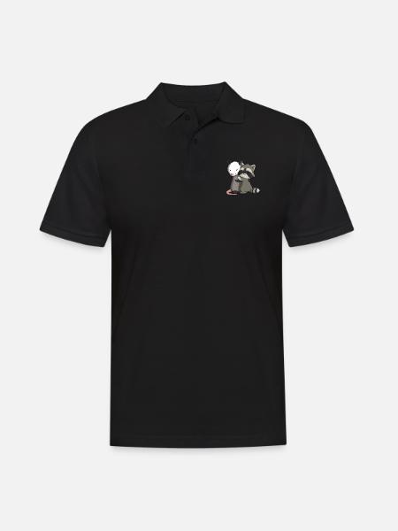 Opossum und Waschbär - Männer Poloshirt - Schwarz
