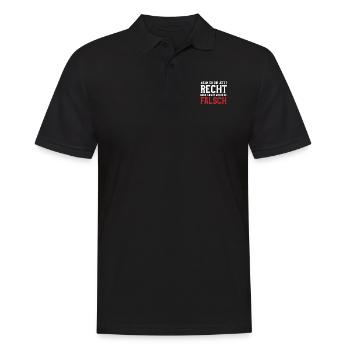 Wenn ich dir Recht gebe liegen wir beide falsch - Männer Poloshirt - Schwarz - Vorne - Kai (181cm)