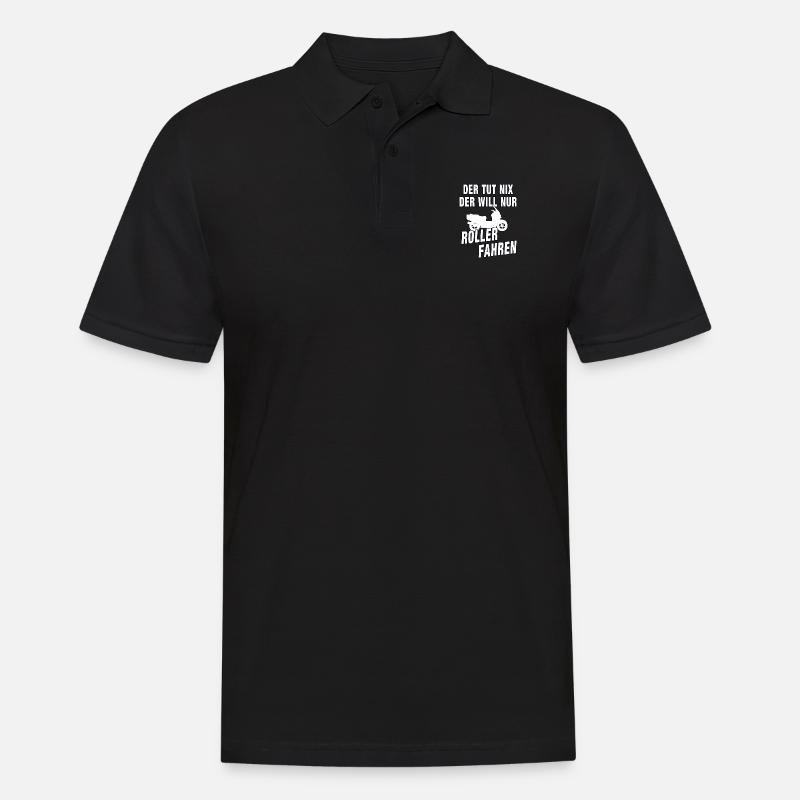 Motorroller Roller Rollerfahrer Geschenk - Männer Poloshirt - Schwarz