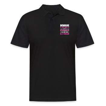 Beware I Ride Horses Horse Horseback Equestrian - Men's Polo Shirt - black - Front - Kai (181cm)