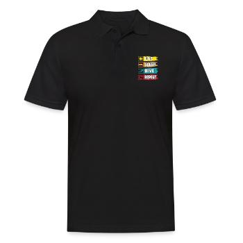 Eat sleep Dive repeat Scuba Diving - Men's Polo Shirt - black - Front - Kai (181cm)