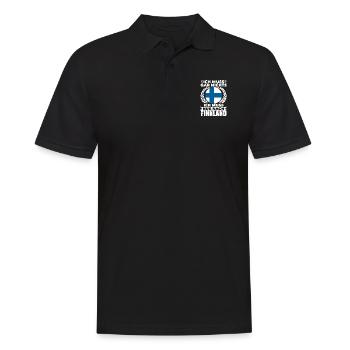 Ich Muss Gar Nichts Ich Muss Nur Nach Finnland - Männer Poloshirt - Schwarz - Vorne - Kai (181cm)