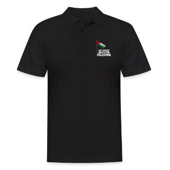 Mon cœur bat pour la Palestine Cadeau amusant - Polo Homme - noir - Devant - Kai (181cm)