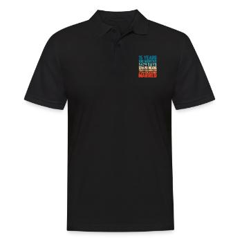15 Jahre verheiratet Hochzeit Ehe Spruch Geschenk - Männer Poloshirt - Schwarz - Vorne - Kai (181cm)