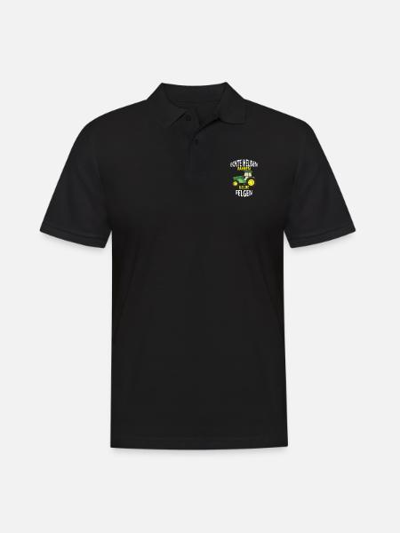Landwirt Echte Helden fahren gelbe Felgen - Männer Poloshirt - Schwarz