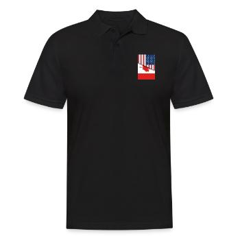USA Kanada Kanadische Flagge Doppelbürger Amerikanisch - Männer Poloshirt - Schwarz - Vorne - Kai (181cm)