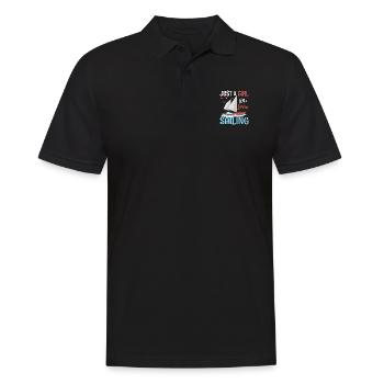 Juste une fille qui aime la voile - Polo Homme - noir - Devant - Kai (181cm)