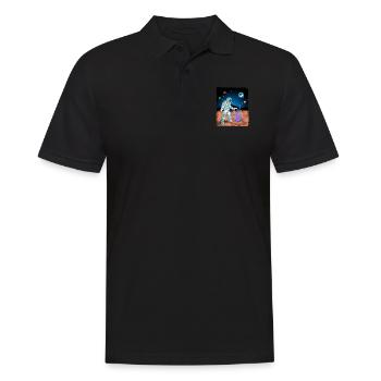Astronaut auf dem Mars - Männer Poloshirt - Schwarz - Vorne - Kai (181cm)