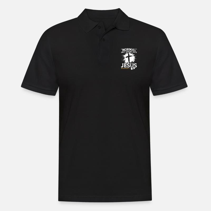 Normal is not coming back Jesus is - Männer Poloshirt - Schwarz