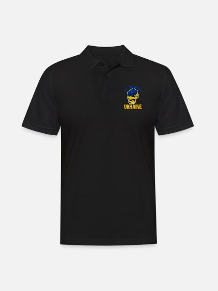 Stoję z ukrainą Flaga ukraińska - Koszulka polo męska - czarny