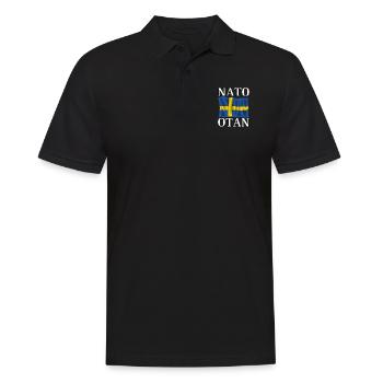 NATO nehmen und schwedische Flagge - Männer Poloshirt - Schwarz - Vorne - Kai (181cm)