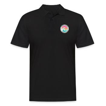 Fuerteventura Kanarische Inseln Wellen Retro Vintage - Männer Poloshirt - Schwarz - Vorne - Kai (181cm)
