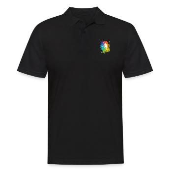 Gymnastik Regenbogenfarben Akrobatik Akro Turnerin - Männer Poloshirt - Schwarz - Vorne - Kai (181cm)