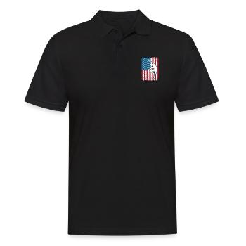 Cool Gymnastique Art USA Drapeau Américain - Polo Homme - noir - Devant - Kai (181cm)