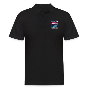 Restez en dehors de la cuisine Jouer au pickleball - Polo Homme - noir - Devant - Kai (181cm)
