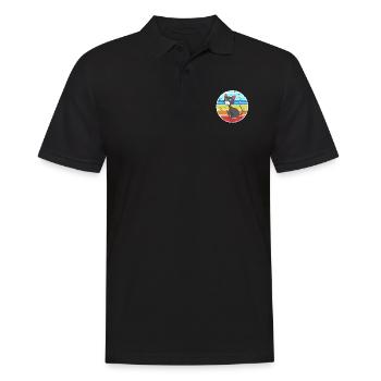 Retro Tuxedo Cat Cute Cat Lover T-Shirt - Männer Poloshirt - Schwarz - Vorne - Kai (181cm)