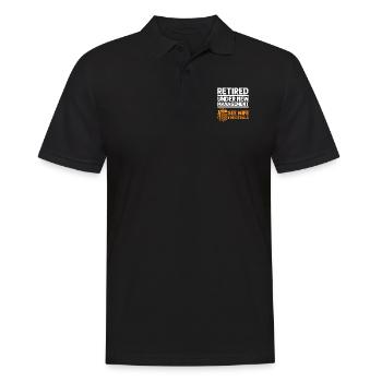 Pensioniert unter neuer Leitung siehe Ehefrau Ruhestand - Männer Poloshirt - Schwarz - Vorne - Kai (181cm)