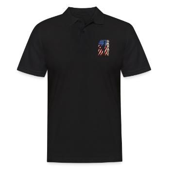 Amerikanische Flagge Karate Lustig US Kampfsport - Männer Poloshirt - Schwarz - Vorne - Kai (181cm)