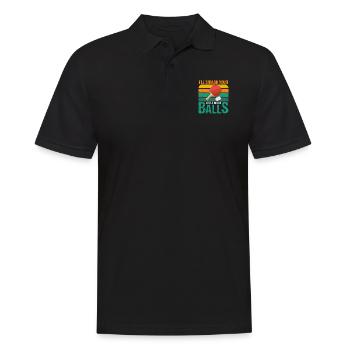 Je vais écraser tes petites boules blanches - Polo Homme - noir - Devant - Kai (181cm)