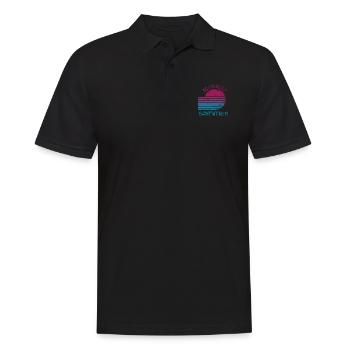 Cool Retro Design Été Amour Plage Palmiers - Polo Homme - noir - Devant - Kai (181cm)