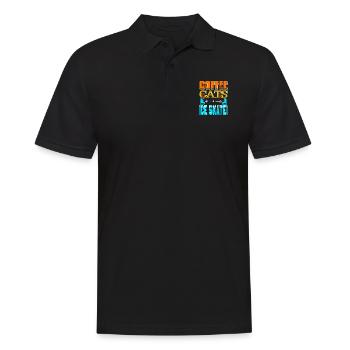 Coffee Cats Ice Skate! Awesome Ice Skating Tee - Männer Poloshirt - Schwarz - Vorne - Kai (181cm)