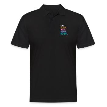 Eat Sleep Walk Boxer Repeat - Men's Polo Shirt - black - Front - Kai (181cm)