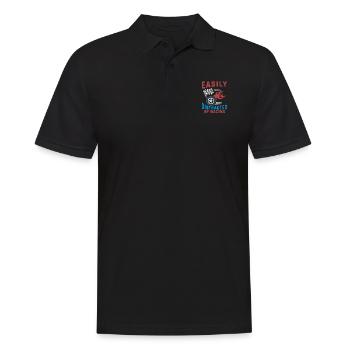 Facilement distrait par la course de course Funny Racer Lov - Polo Homme - noir - Devant - Kai (181cm)