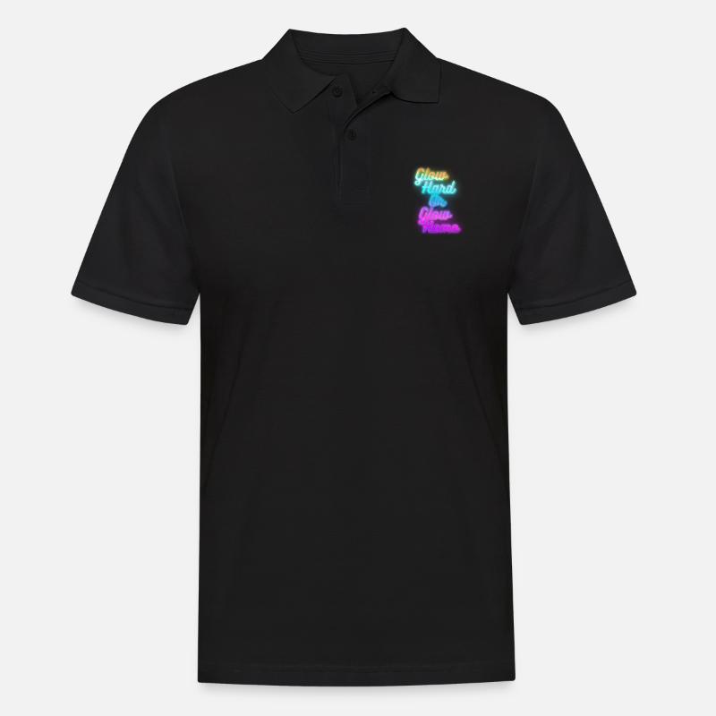 Glow Hard oder Glow Home - Männer Poloshirt - Schwarz