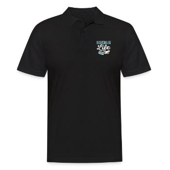 Cooking Is Life Awesome Vintage T-Shirt Present - Männer Poloshirt - Schwarz - Vorne - Kai (181cm)