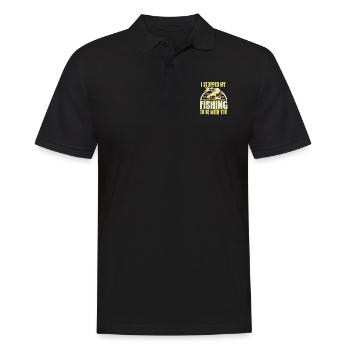 I Stopped My Fishing To Be With You Funny Present - Men's Polo Shirt - black - Front - Kai (181cm)