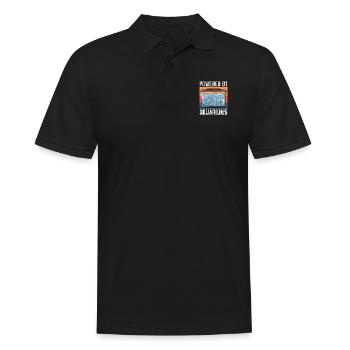 Powered By Aquariums Awesome Retro Fish Lover - Männer Poloshirt - Schwarz - Vorne - Kai (181cm)