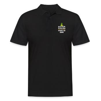 Restez calme et conservez Bitcoin - Polo Homme - noir - Devant - Kai (181cm)