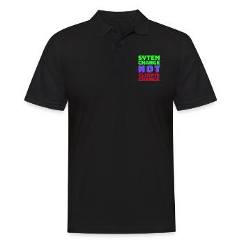 System Change not Climate Change - Men's Polo Shirt - black - Front - Kai (181cm)