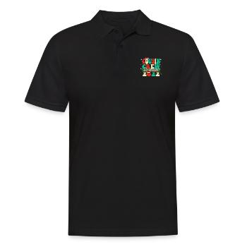 Vintage Color Classic Christmas Design - Cousin Cr - Polo Homme - noir - Devant - Kai (181cm)