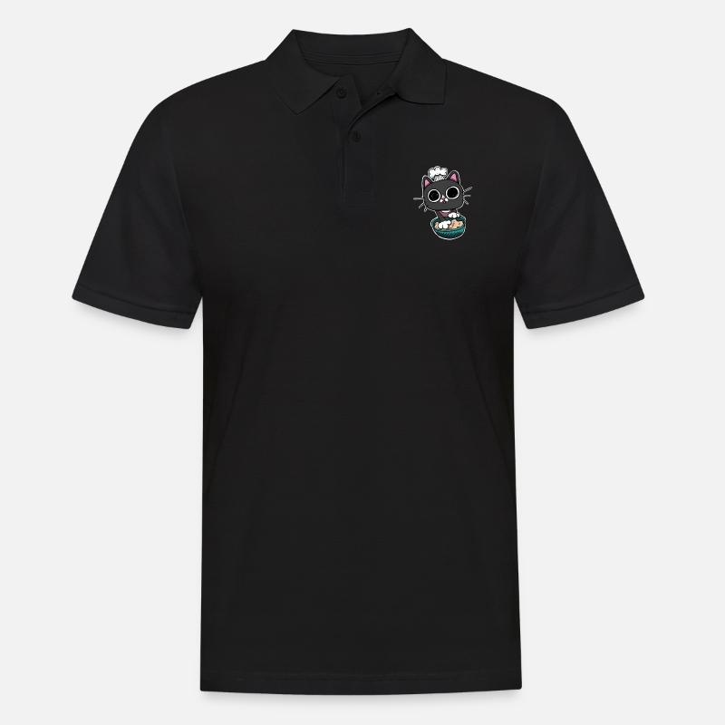 Kitty making Biscuits Cat Black - Men's Polo Shirt - black