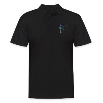 Tennis Player Silhouette Funny Sport Coach Fan - Men's Polo Shirt - black - Front - Kai (181cm)