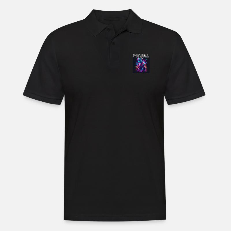 Graffiti Style - Cooler Pitbull 5 - Männer Poloshirt - Schwarz