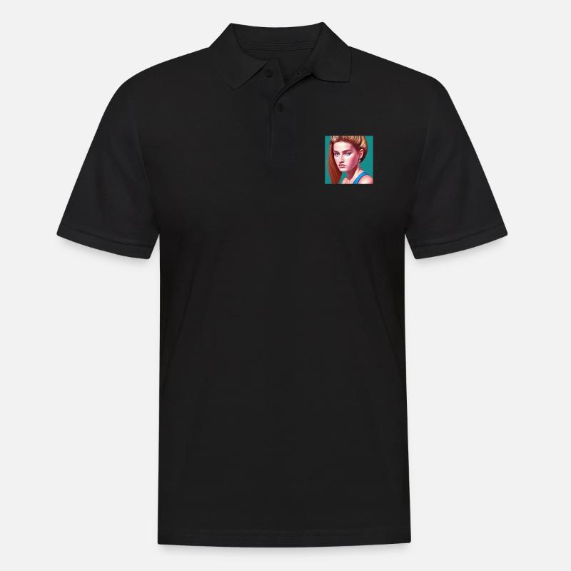 Retrowave Synthwave 80s Design - Männer Poloshirt - Schwarz