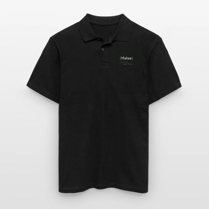 !False Funny Coding Programmer Computer Developer Men's Polo Shirt