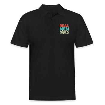 Real Men Make Girls Funny Future Papa - Men's Polo Shirt - black - Front - Kai (181cm)