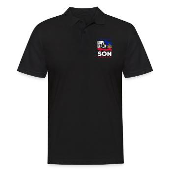 Haiti Haitian Flagge Vater Kind I Geschenk - Männer Poloshirt - Schwarz - Vorne - Kai (181cm)