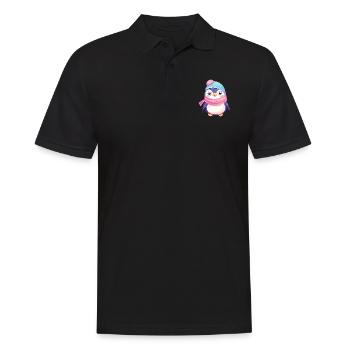 Winterwunderland-Pinguin - Männer Poloshirt - Schwarz - Vorne - Kai (181cm)