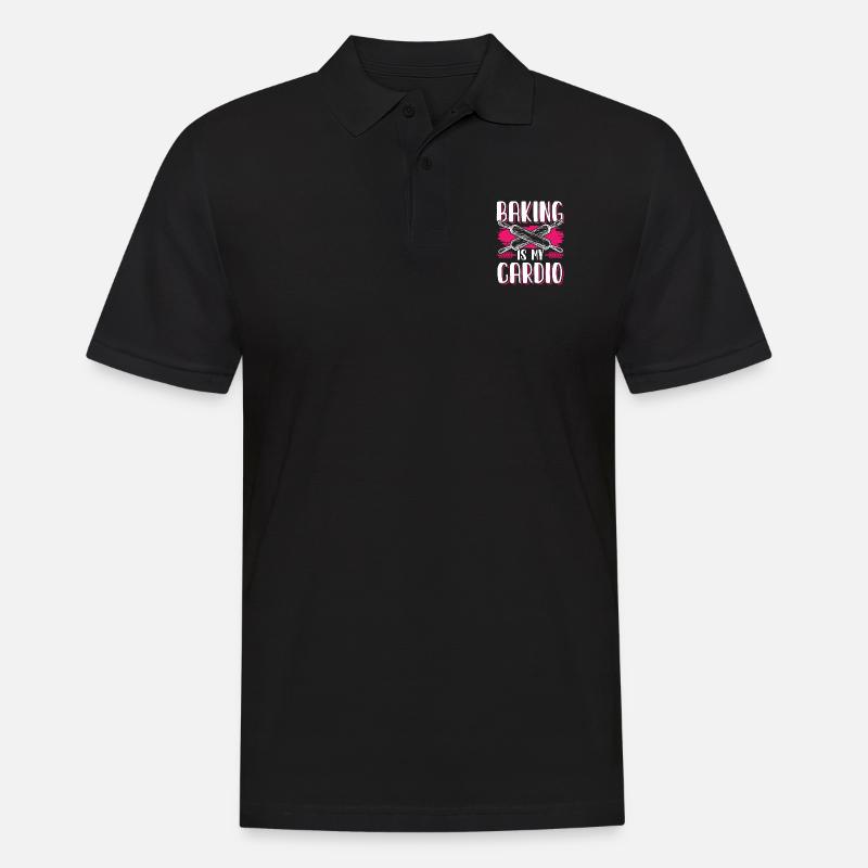 Baking is my Cardio - Männer Poloshirt - Schwarz