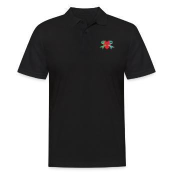 T-Rex dinosaure correspondant couple me serrant dans ses bras - Polo Homme - noir - Devant - Kai (181cm)