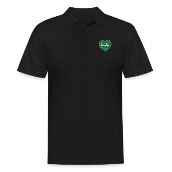 Lucky Irish Heart Shamrock trèfle à 4 feuilles - Polo Homme - noir - Devant - Kai (181cm)