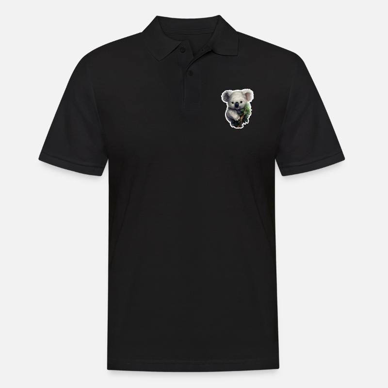 Koala süß - Männer Poloshirt - Schwarz